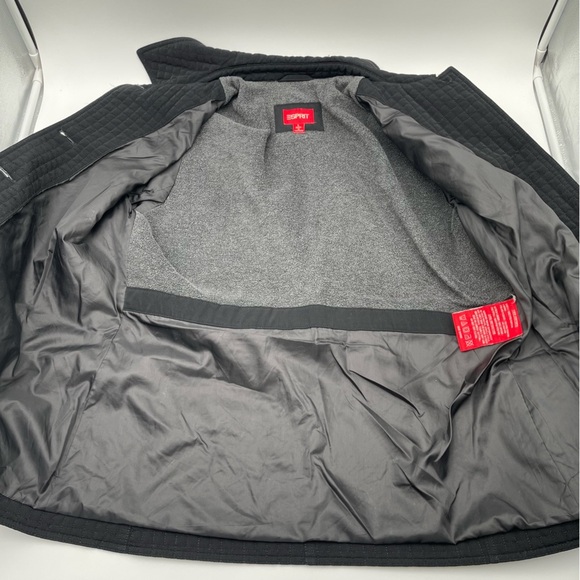 Esprit Quilted Jacket Full Zip Pockets Black Women’s Large Button Lined Y2K - Picture 12 of 13